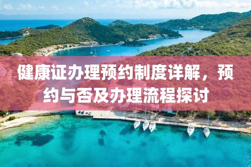 健康证办理预约制度详解，预约与否及办理流程探讨