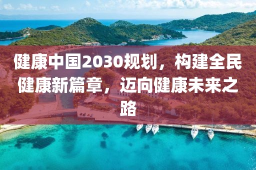 健康中国2030规划，构建全民健康新篇章，迈向健康未来之路