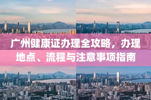 广州健康证办理全攻略，办理地点、流程与注意事项指南